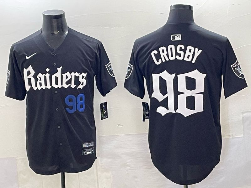 Men 2025 Oakland Raiders #98 Crosby Black 6th generation Joint Name Nike Limited NFL Jersey style 02->oakland raiders->NFL Jersey